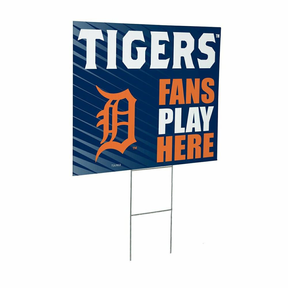 Detroit Tigers Coroplast Yard Sign "Fans Play Here", MLB, Home