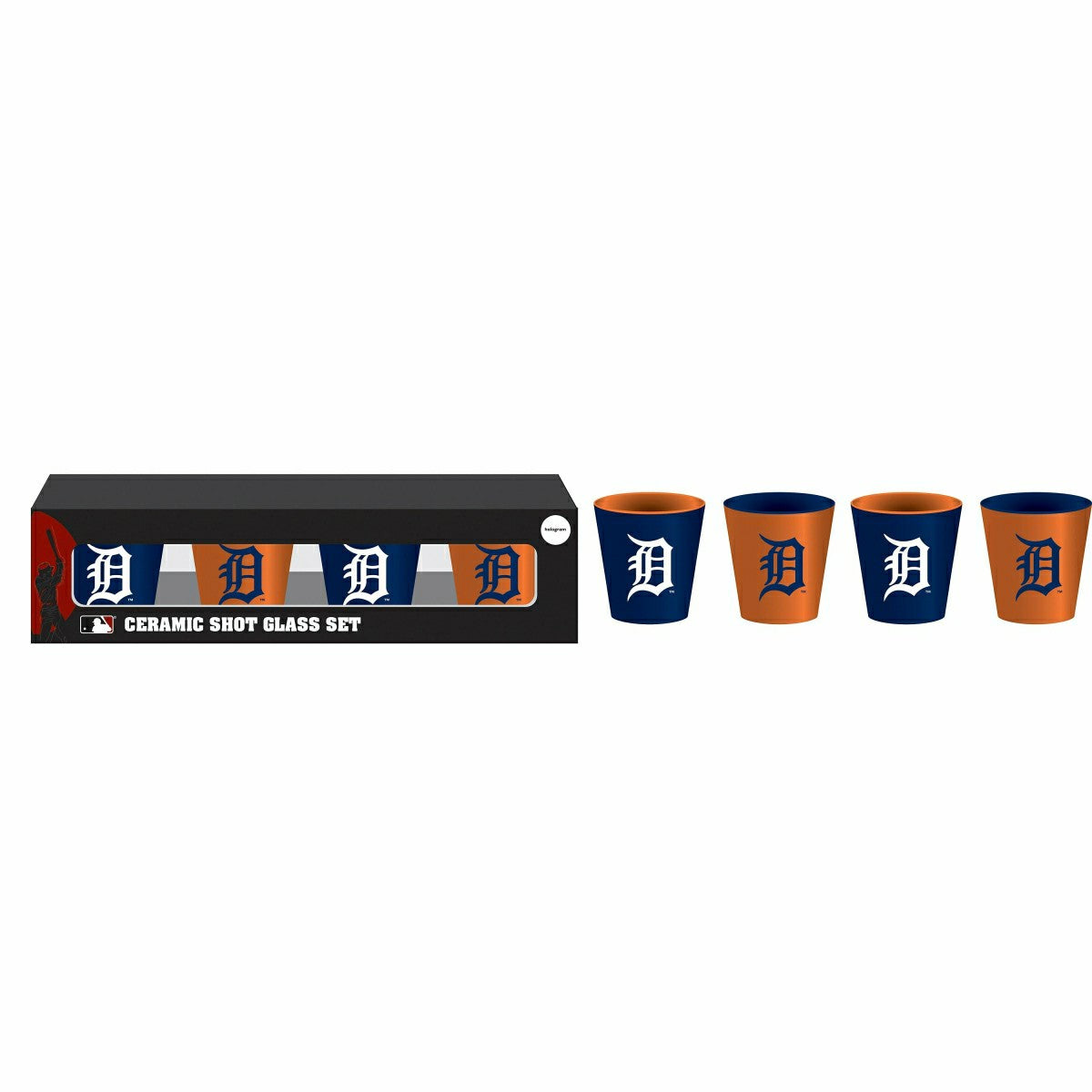 Detroit Tigers 4-Piece Ceramic 2oz. Cup Set, MLB, Home