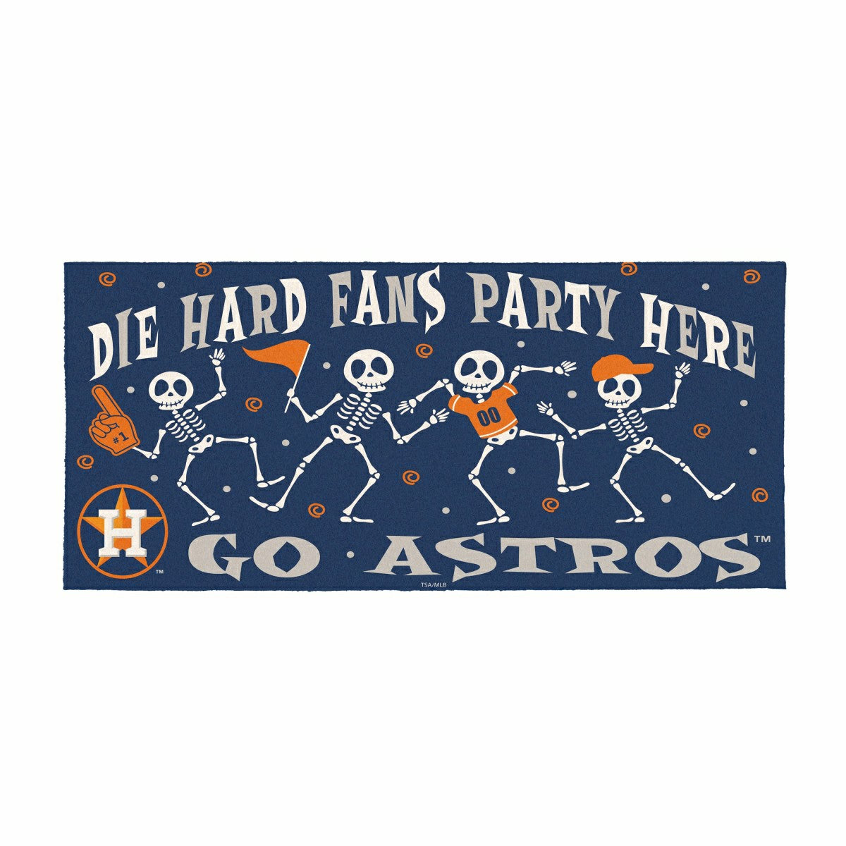 Houston Astros Flocked Coir Halloween Sassafras Switch Mat, 22"x10", MLB