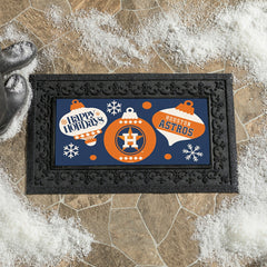 Houston Astros Holiday Flocked Coir Sassafras Switch Mat, 22"x10", MLB