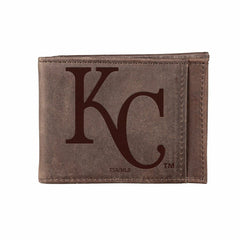 Kansas City Royals Front Pocket Wallet w/ RFID Blocking Brown, MLB, Home