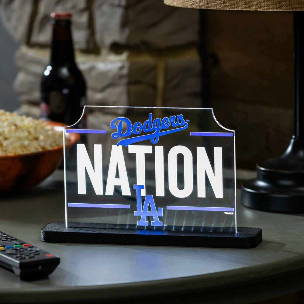 Los Angeles Dodgers Baseball Rectangle Desklite LED Decor, MLB, Home