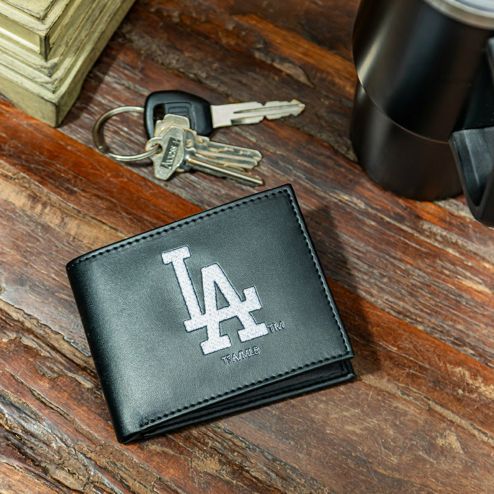 Los Angeles Dodgers Black Bi-Fold Embroidered Wallet w/ RFID Blocking, MLB, Home