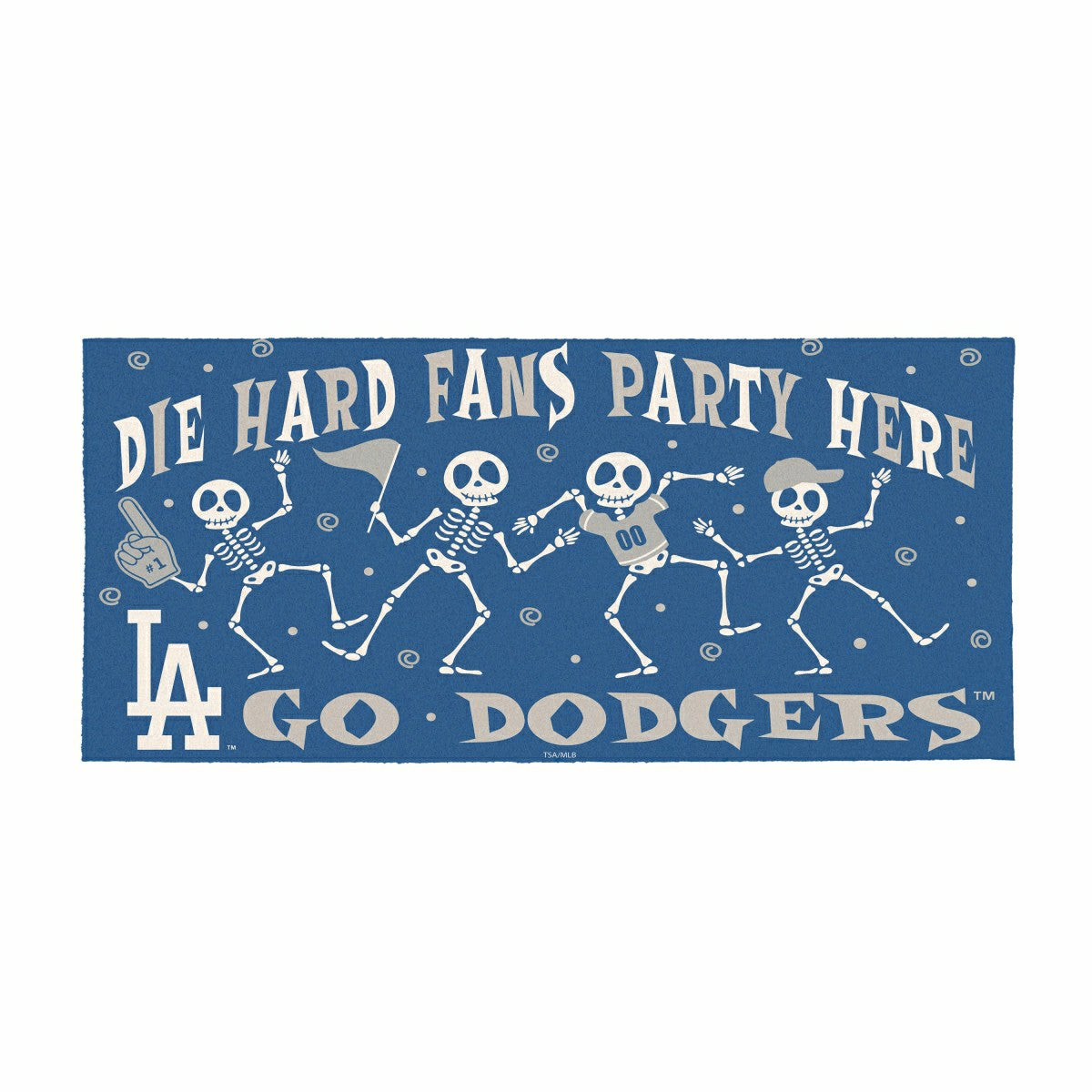Los Angeles Dodgers Flocked Coir Halloween Sassafras Switch Mat, 22"x1, MLB