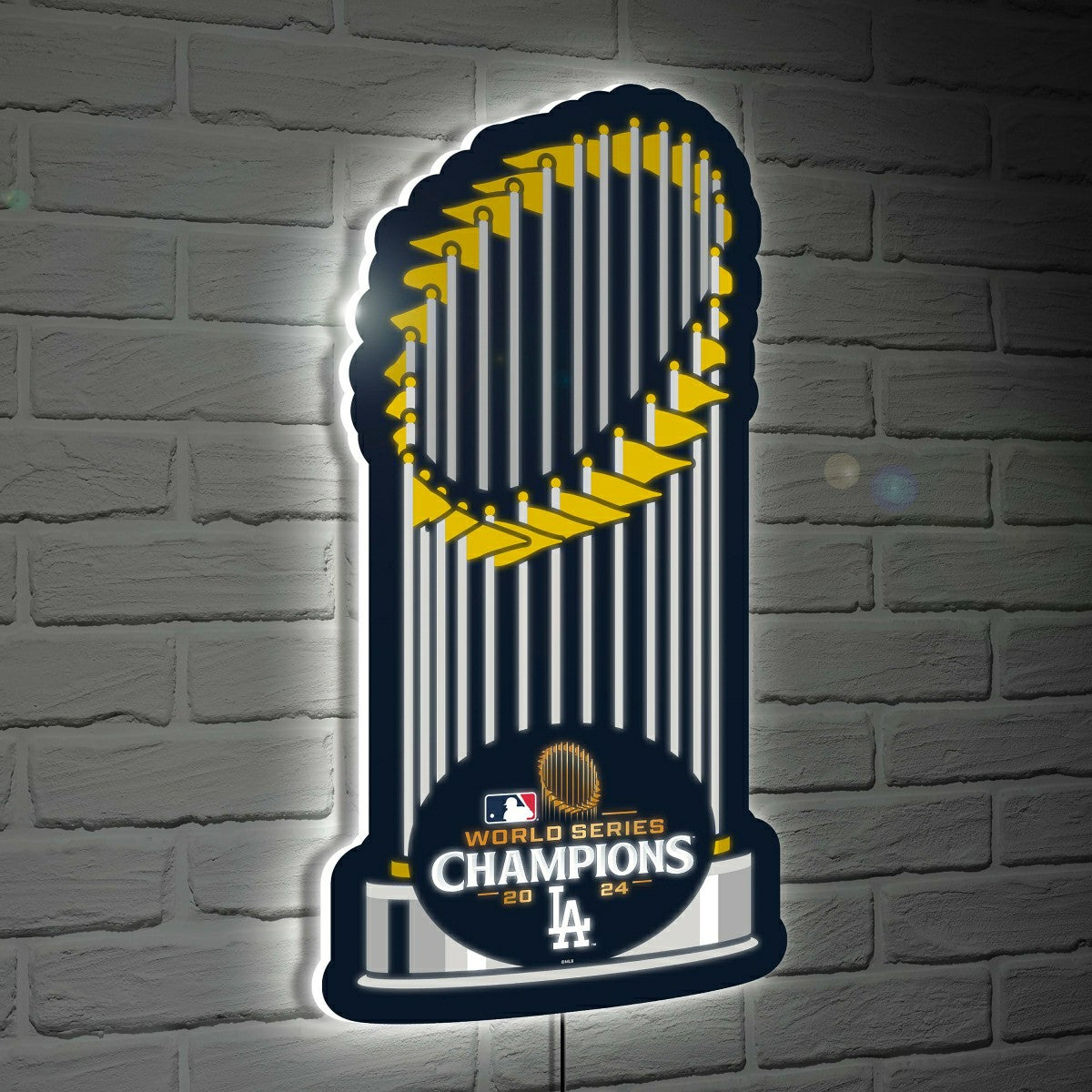 Los Angeles Dodgers LED Wall Decor, Edgelite, WS24 Champions, Trophy S, MLB
