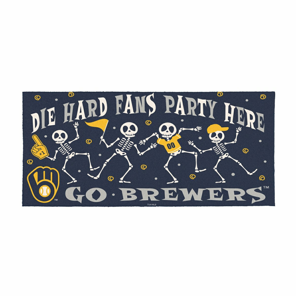 Milwaukee Brewers Flocked Coir Halloween Sassafras Switch Mat, 22"x10", MLB