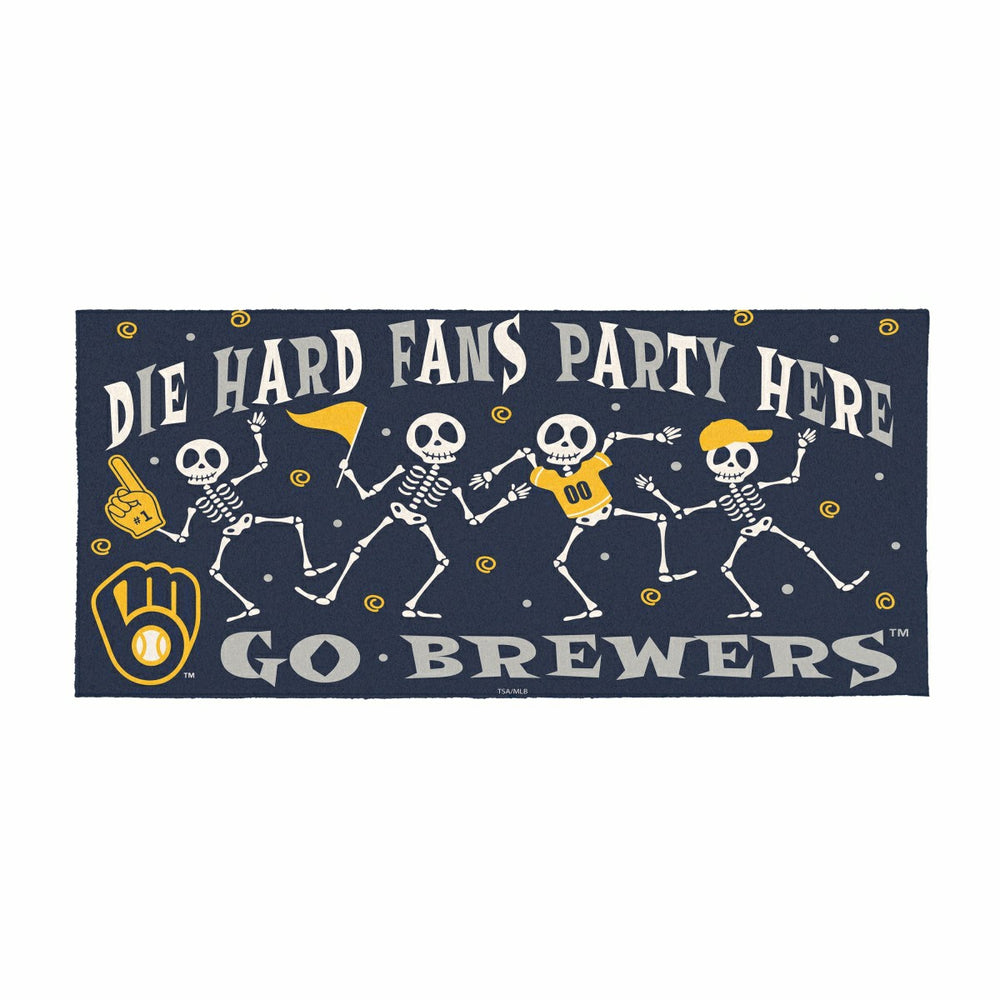 Milwaukee Brewers Flocked Coir Halloween Sassafras Switch Mat, 22"x10", MLB