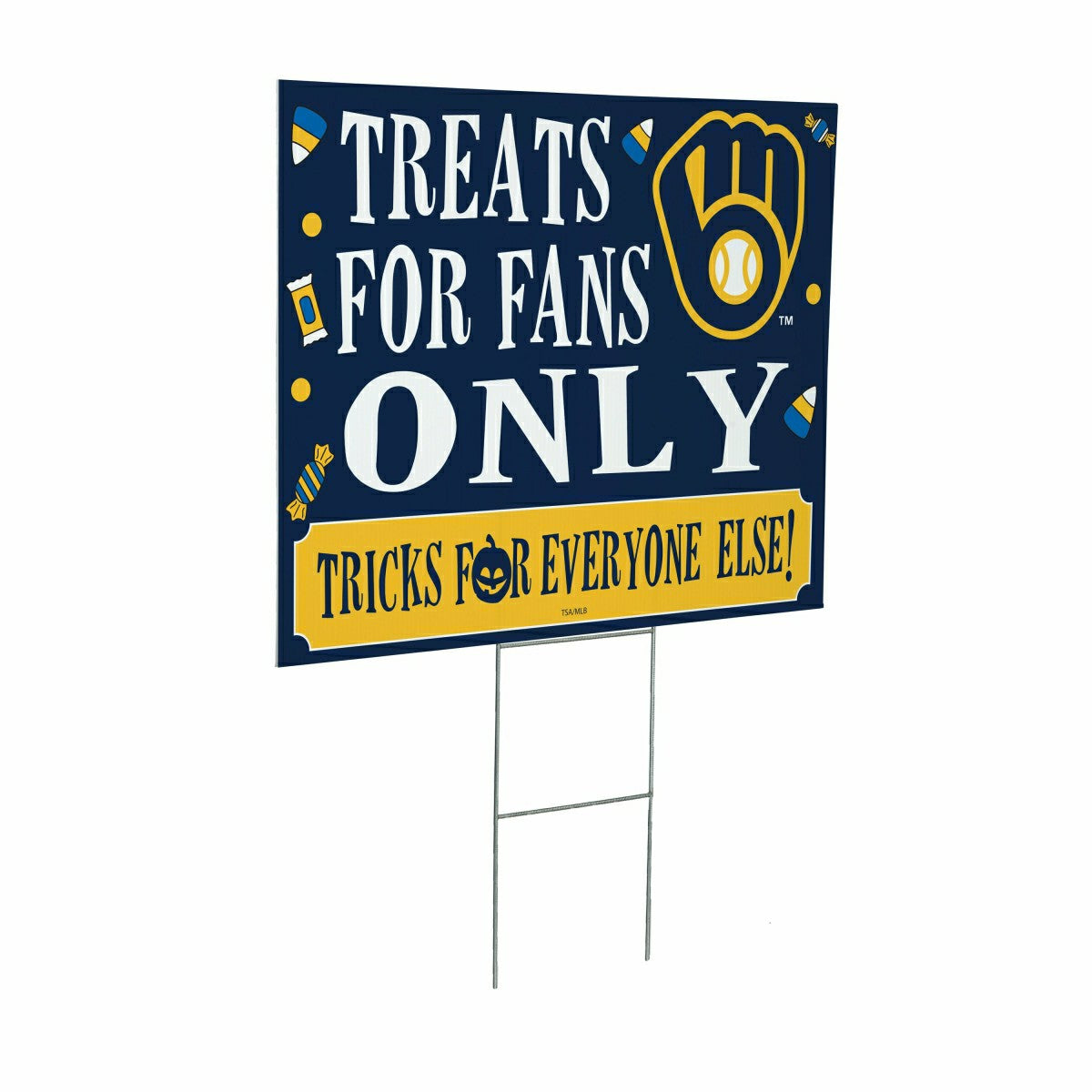 Milwaukee Brewers Yard Sign, Halloween Treats for Fans, MLB, Home