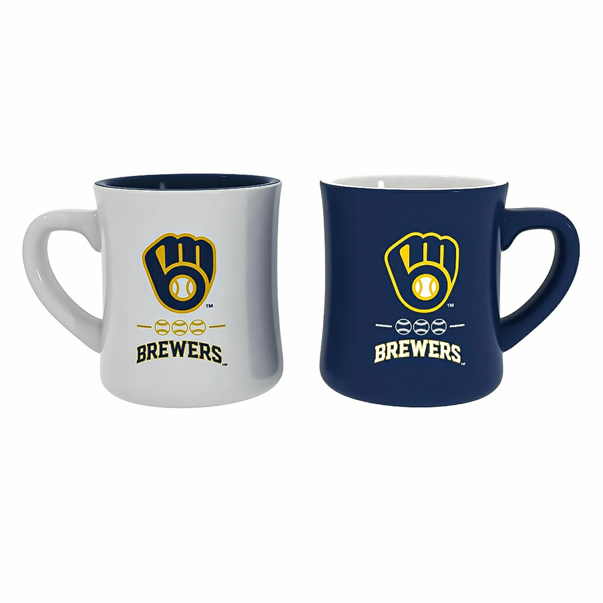 Milwaukee Brewers 10oz Ceramic Cup Set, 2pc, MLB, Home