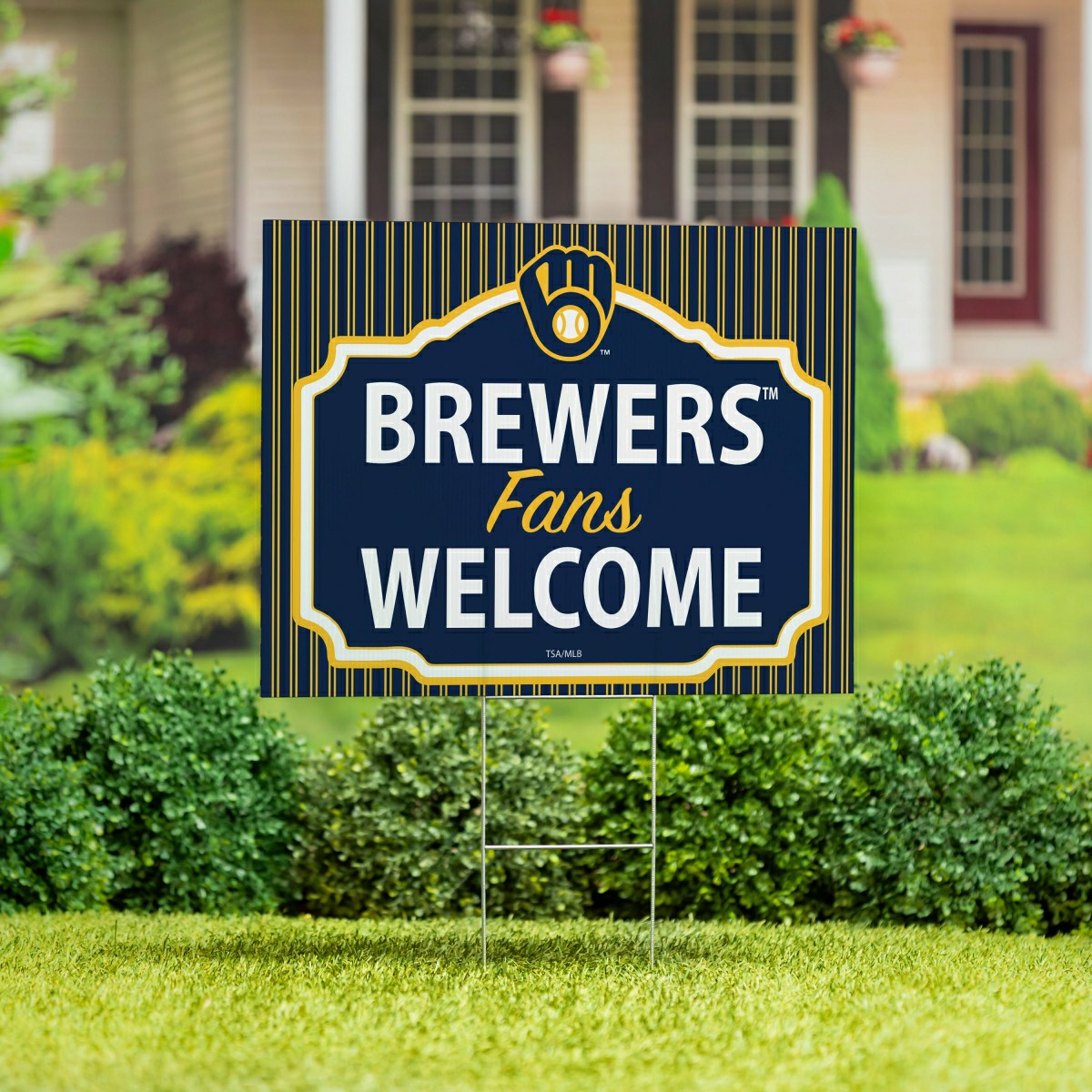 Milwaukee Brewers Coroplast Yard Sign, "Fans Welcome", MLB, Home