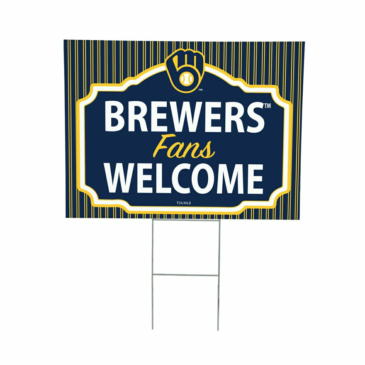 Milwaukee Brewers Coroplast Yard Sign, "Fans Welcome", MLB, Home