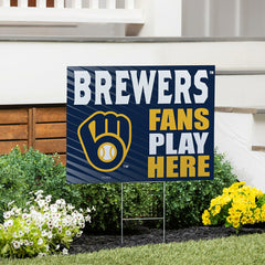 Milwaukee Brewers Coroplast Yard Sign "Fans Play Here", MLB, Home