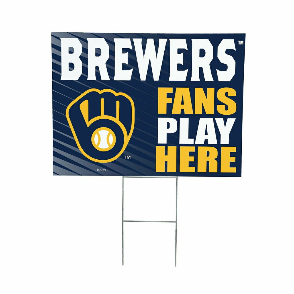 Milwaukee Brewers Coroplast Yard Sign "Fans Play Here", MLB, Home