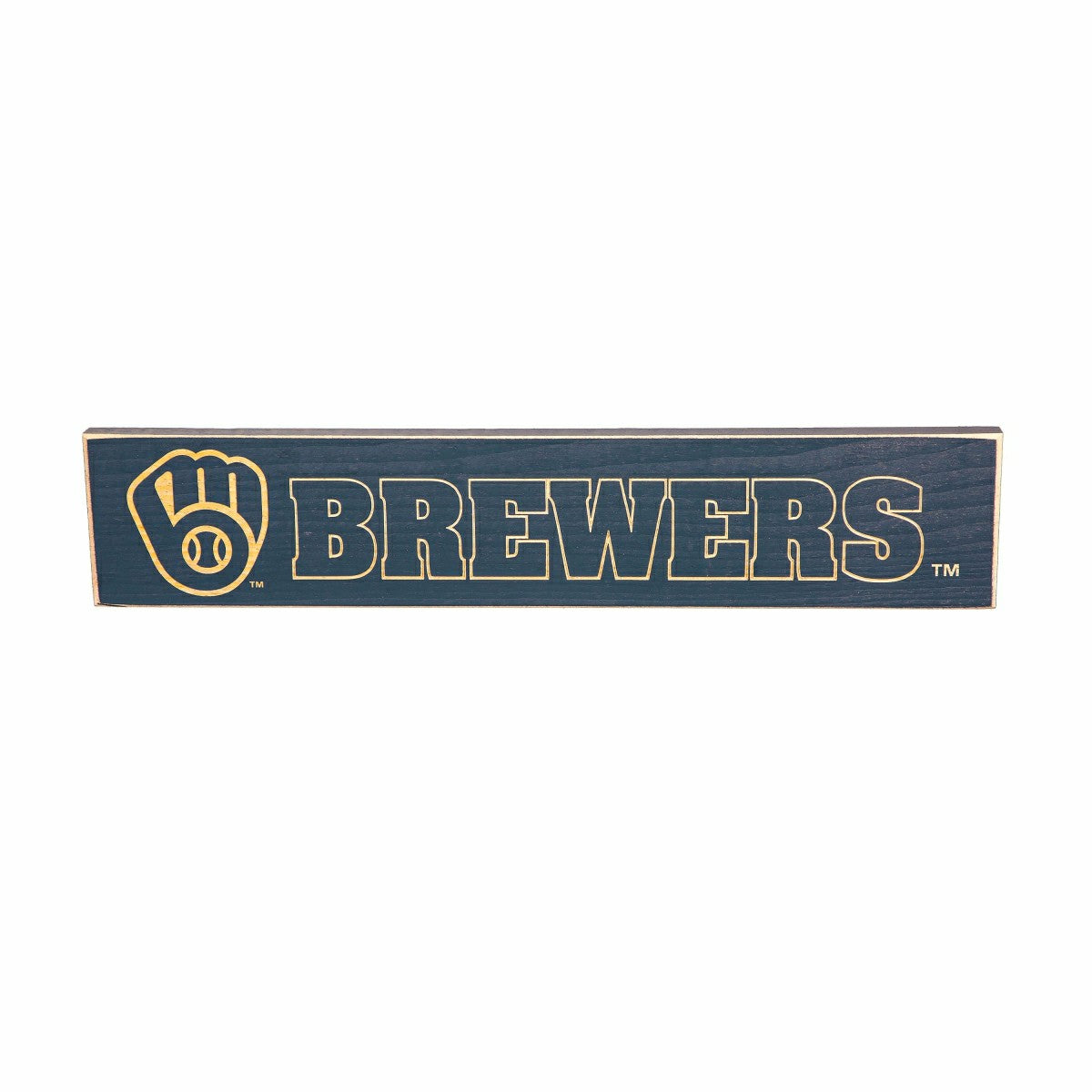 Milwaukee Brewers Engraved Wood Sign, 3.5" x 18", MLB, Home