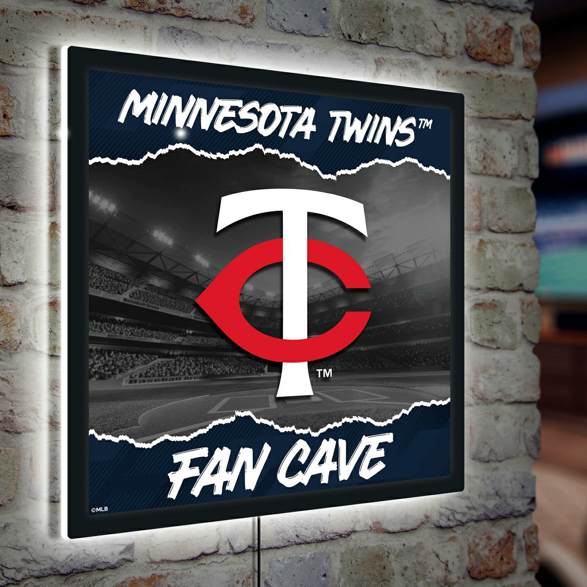 Minnesota Twins 23"H x 23"L LED Wall Decor, Edgelite, Square, MLB, Home