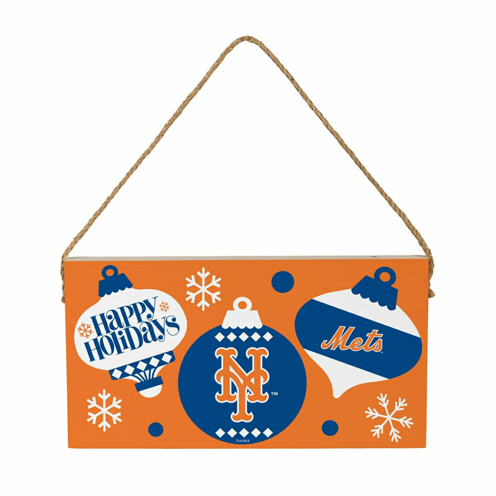 New York Mets Holiday Wood Wall Sign, 6x11, MLB, Home