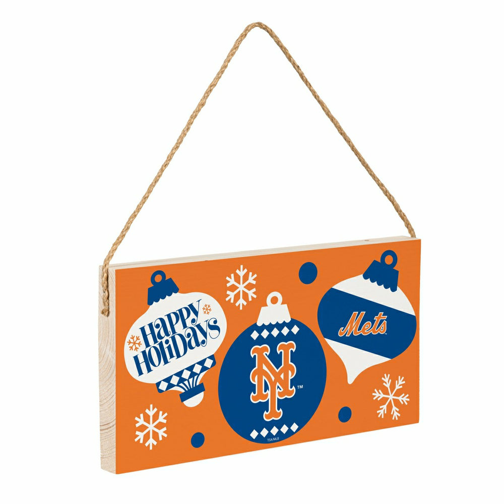 New York Mets Holiday Wood Wall Sign, 6x11, MLB, Home