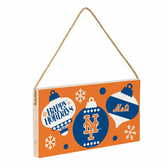 New York Mets Holiday Wood Wall Sign, 6x11, MLB, Home