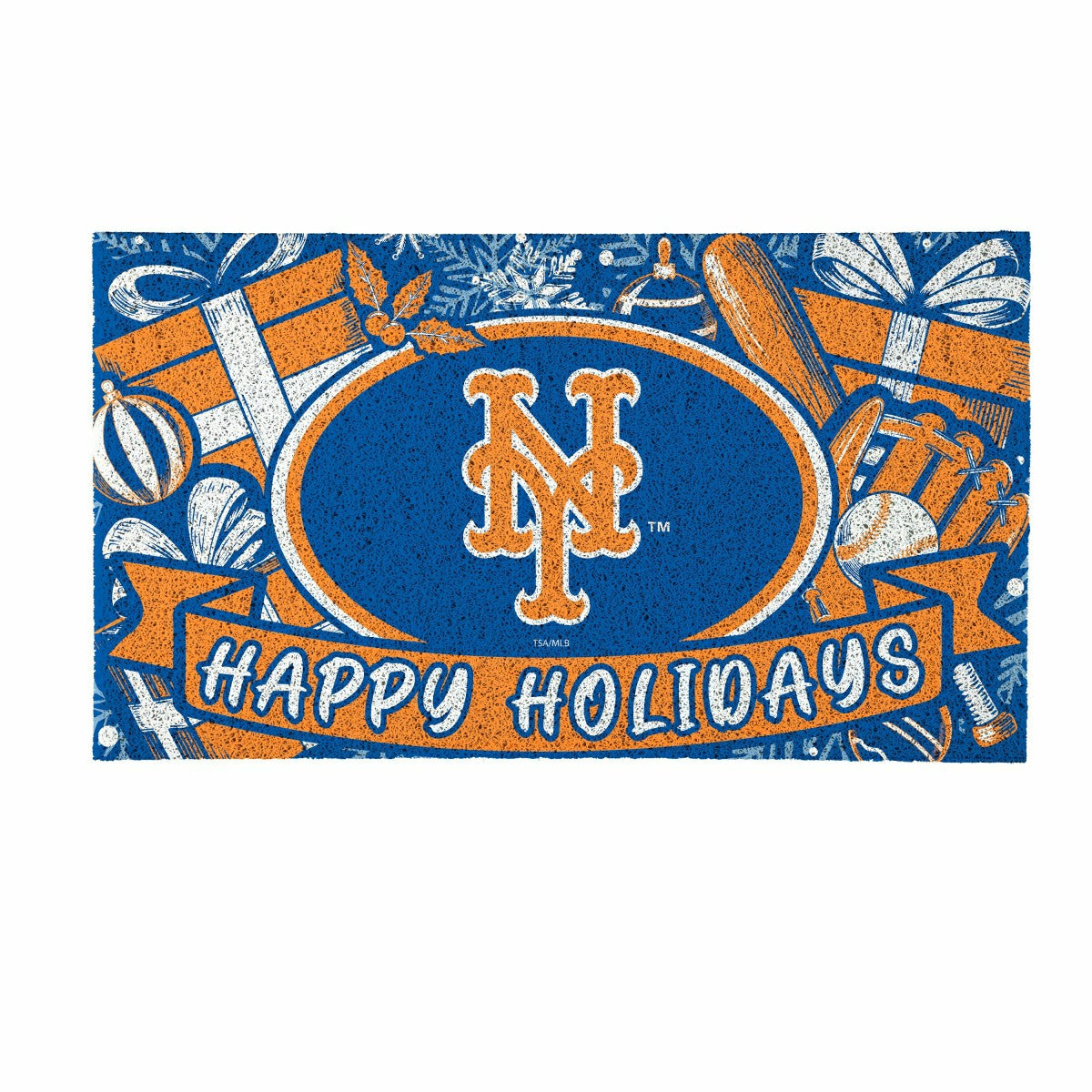 New York Mets Holiday PVC Mat, 28"x16", MLB