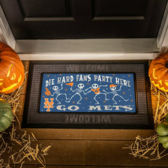 New York Mets Flocked Coir Halloween Sassafras Switch Mat, 22"x10", MLB