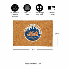 New York Mets Large Full Color Coir Mat, 36"x24", MLB