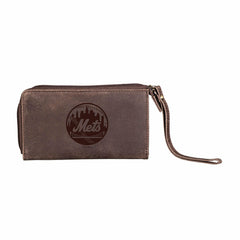 New York Mets Wristlet Wallet Brown, MLB, Home