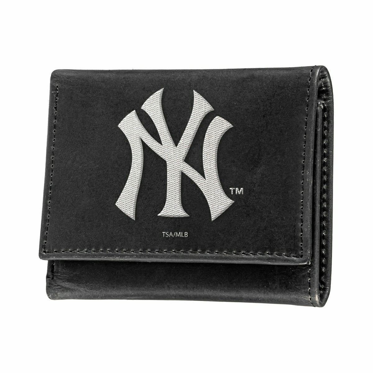 New York Yankees Black Tri-Fold Embroidered Wallet w/ RFID Blocking, MLB, Home