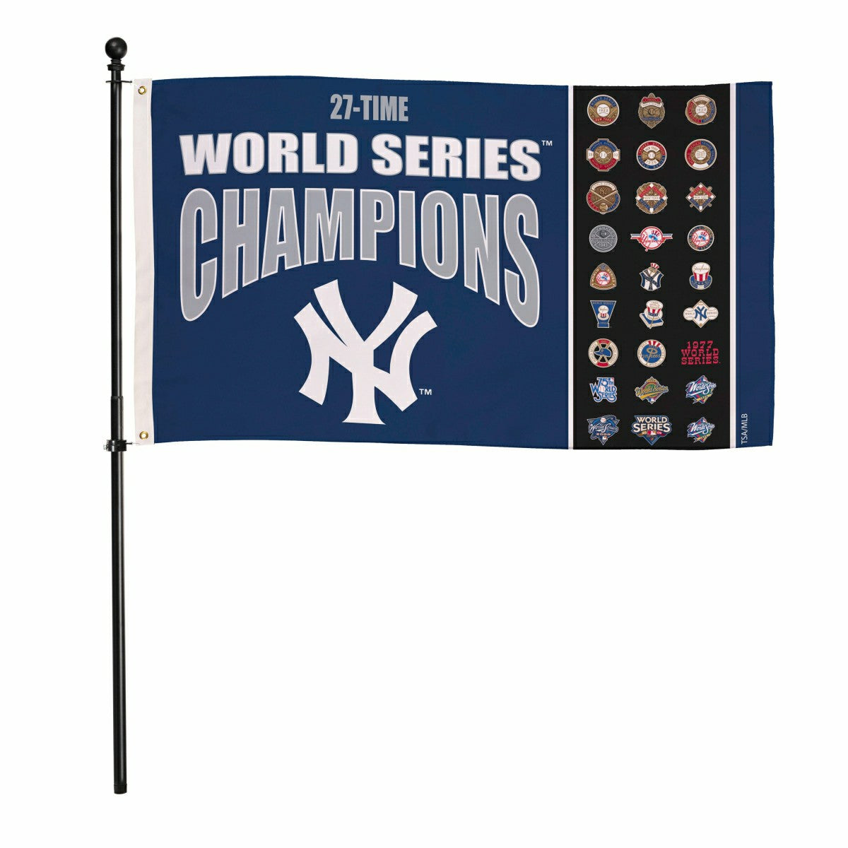New York Yankees Single Sided Flag w/ 2 Grommets, 3'x5' Multi Win Flag, MLB, Home