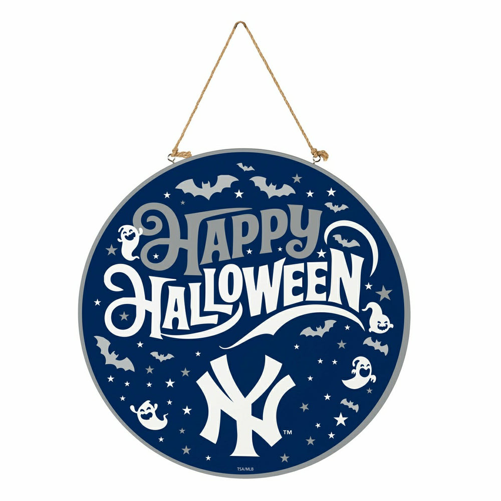 New York Yankees Halloween Round Door Décor with Hanging Rope, 18x18, MLB, Home