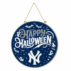 New York Yankees Halloween Round Door Décor with Hanging Rope, 18x18, MLB, Home