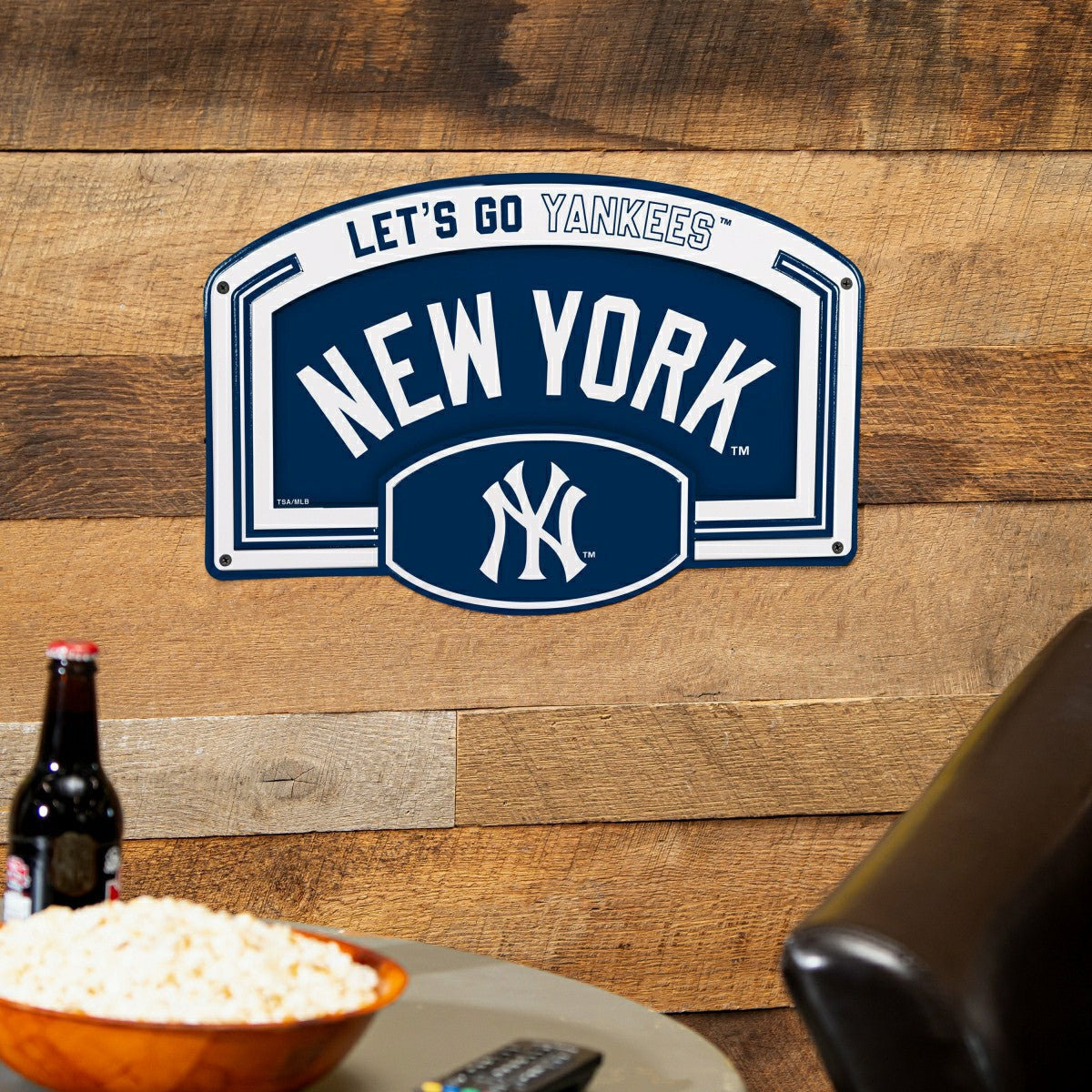 New York Yankees USA Embossed Steel Wall Sign, 11" x 17", MLB, Home