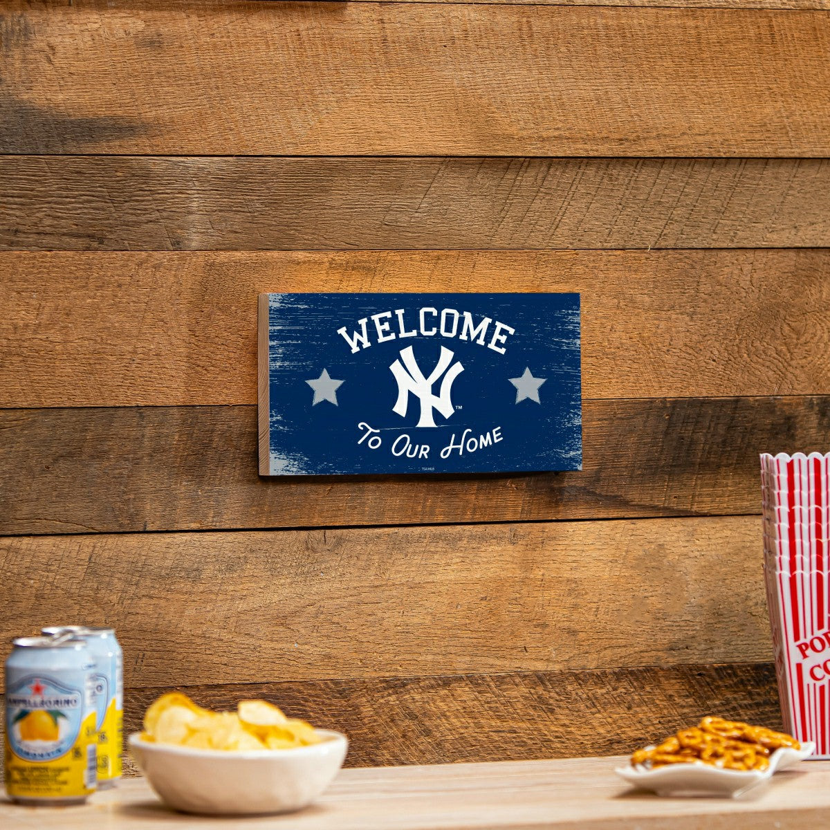 New York Yankees Wood Wall Sign, 6x11, MLB, Home
