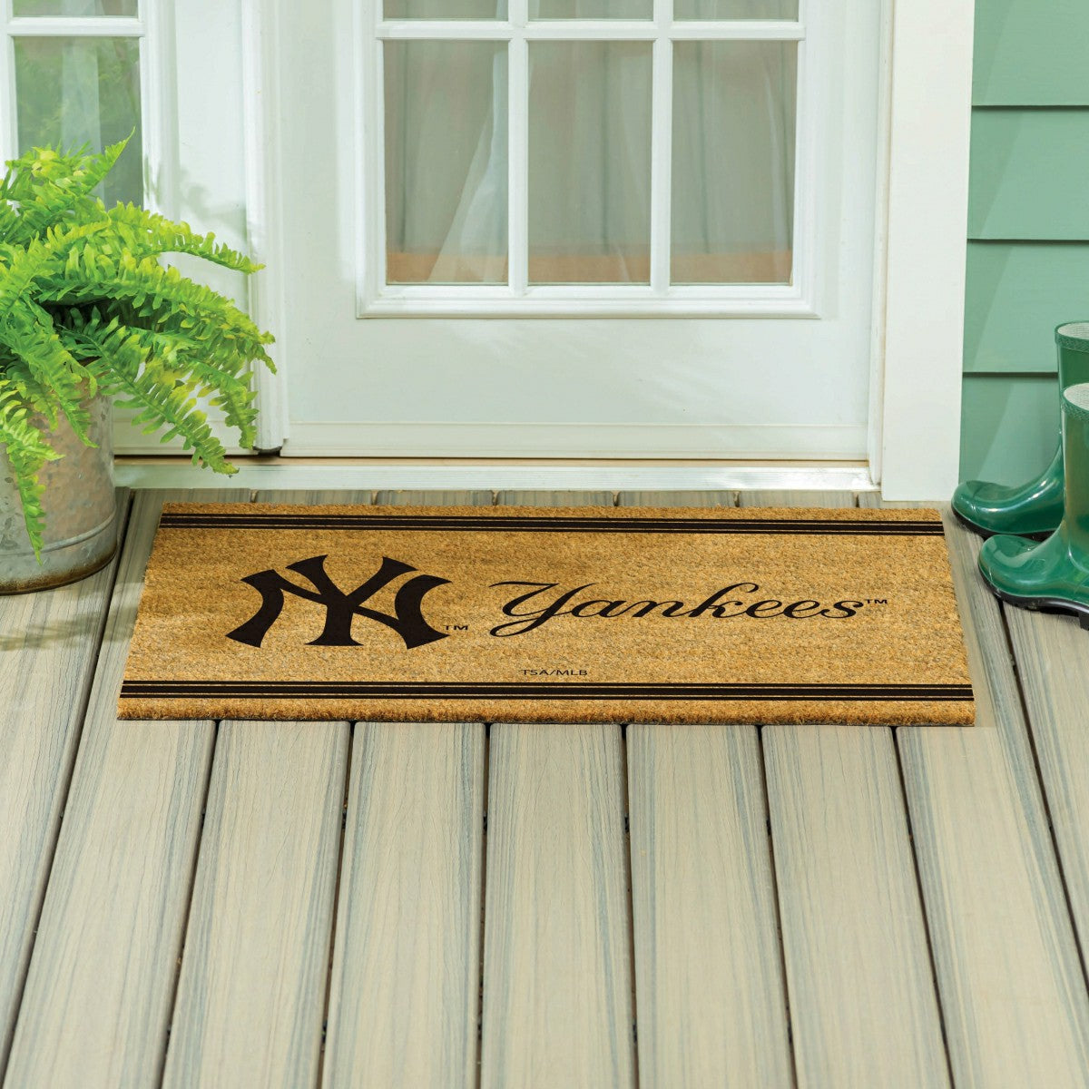 NY Yankees Large One Color Coir Mat, 36"x24", MLB