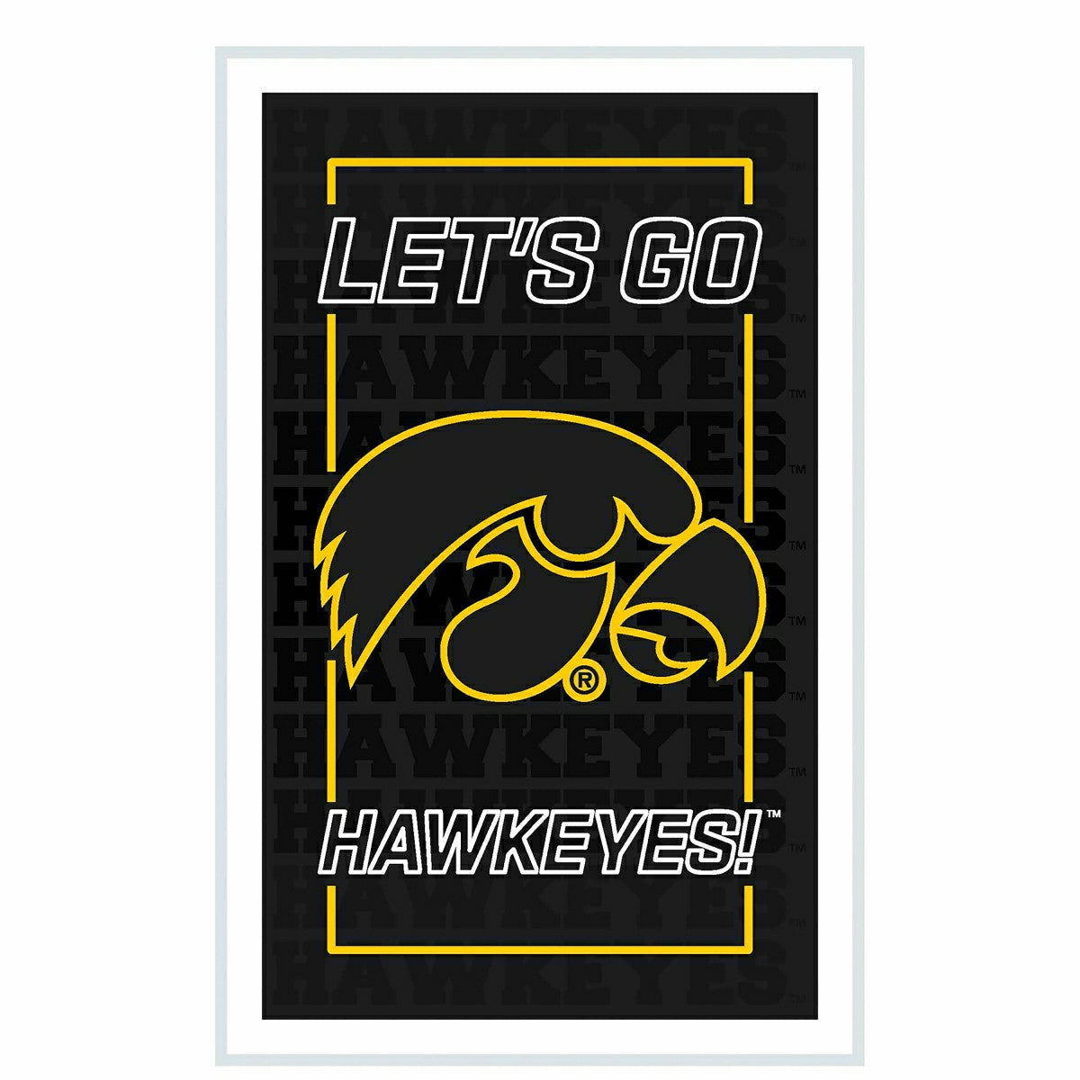 University of Iowa College Rectangle Neolite LED Decor, Sale, Collegiate, Home