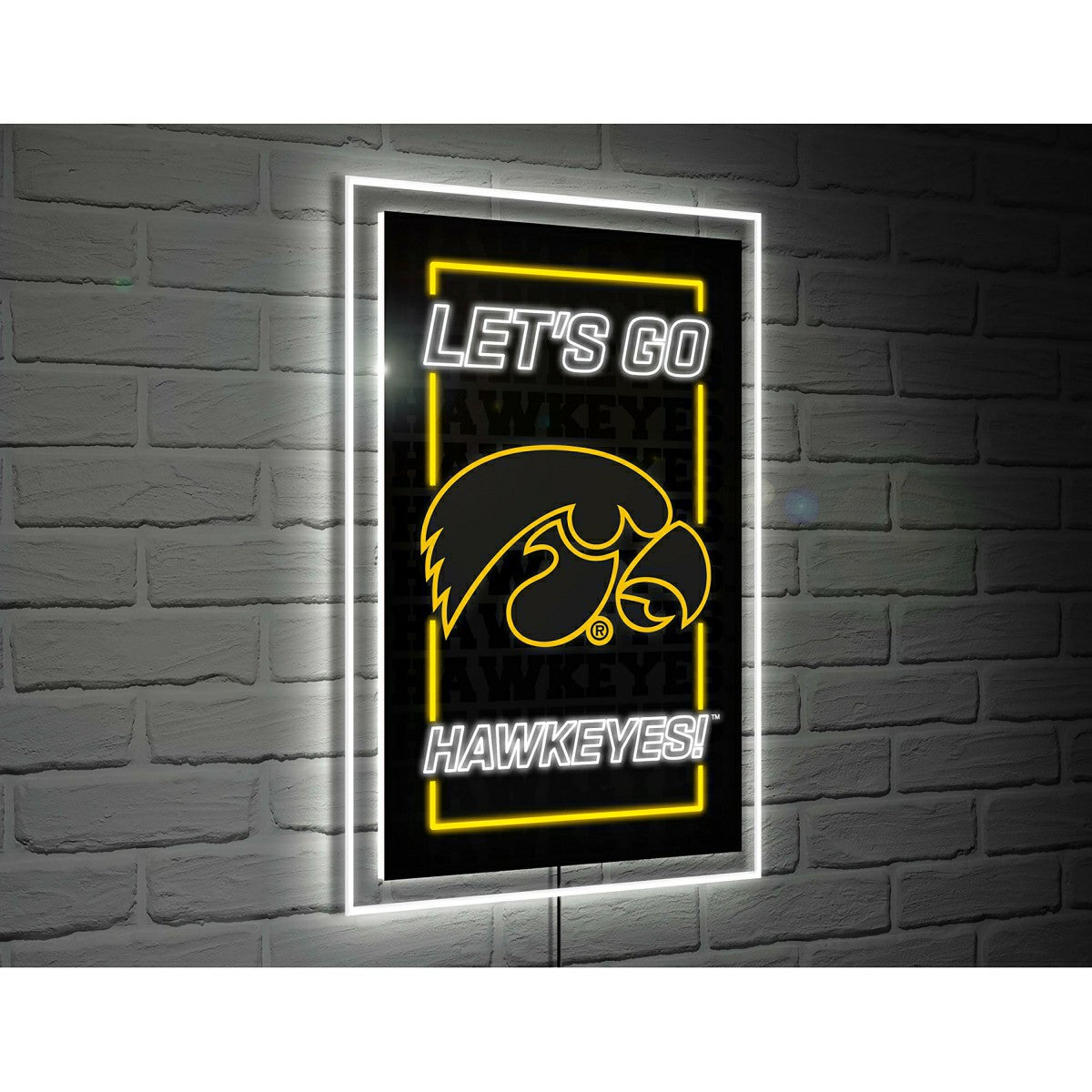 University of Iowa College Rectangle Neolite LED Decor, Sale, Collegiate, Home