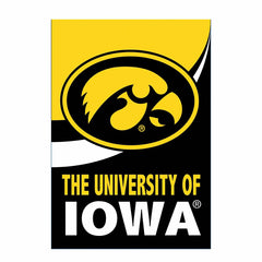 University of Iowa Burlap Flag House Size, Sale, Collegiate, Home