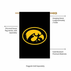 University of Iowa Applique House Flag, Sale, Collegiate, Home
