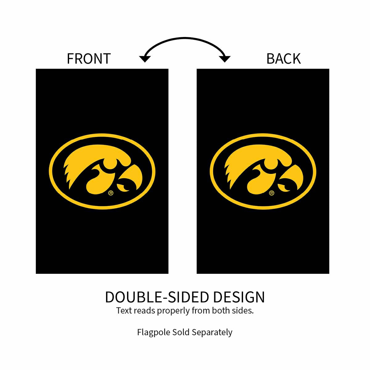 University of Iowa Applique House Flag, Sale, Collegiate, Home