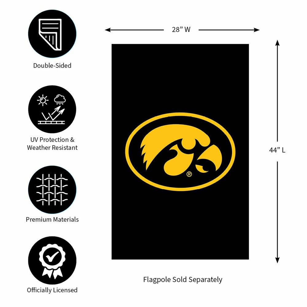 University of Iowa Applique House Flag, Sale, Collegiate, Home
