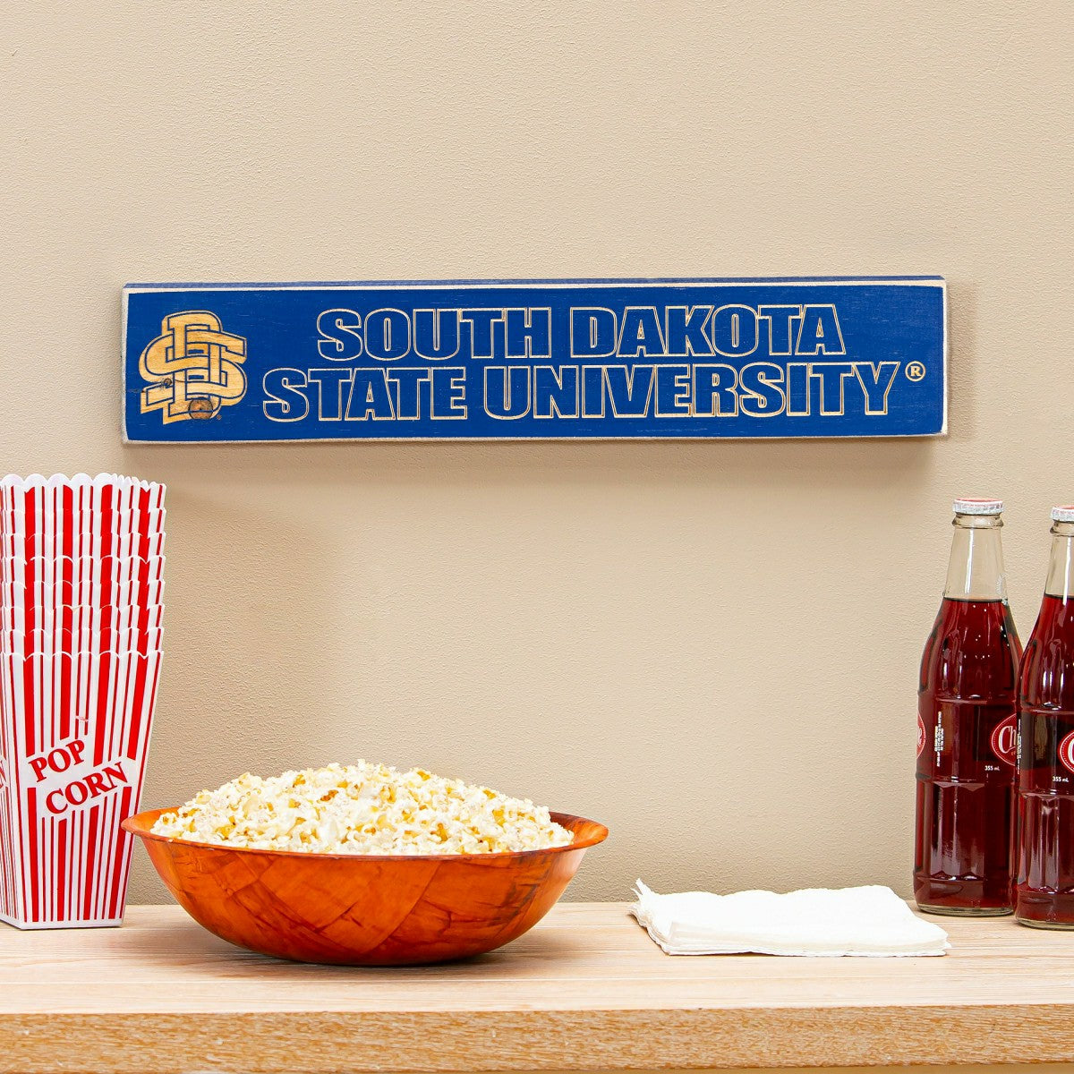 South Dakota State University Engraved Wood Sign, 3.5" x 18", Sale, Collegiate, Home