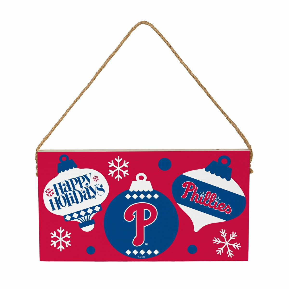 Philadelphia Phillies Holiday Wood Wall Sign, 6x11, MLB, Home