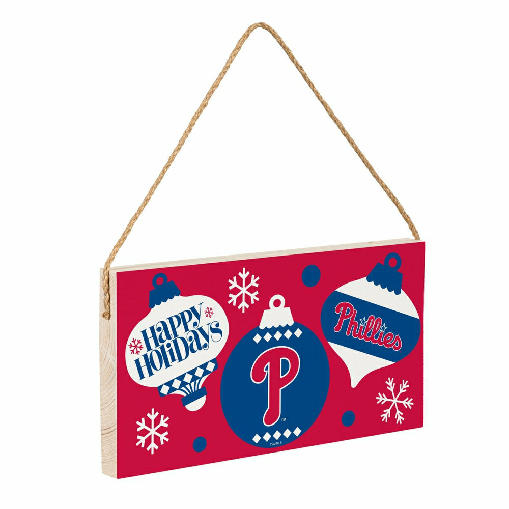 Philadelphia Phillies Holiday Wood Wall Sign, 6x11, MLB, Home