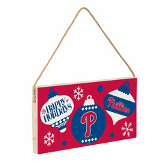 Philadelphia Phillies Holiday Wood Wall Sign, 6x11, MLB, Home