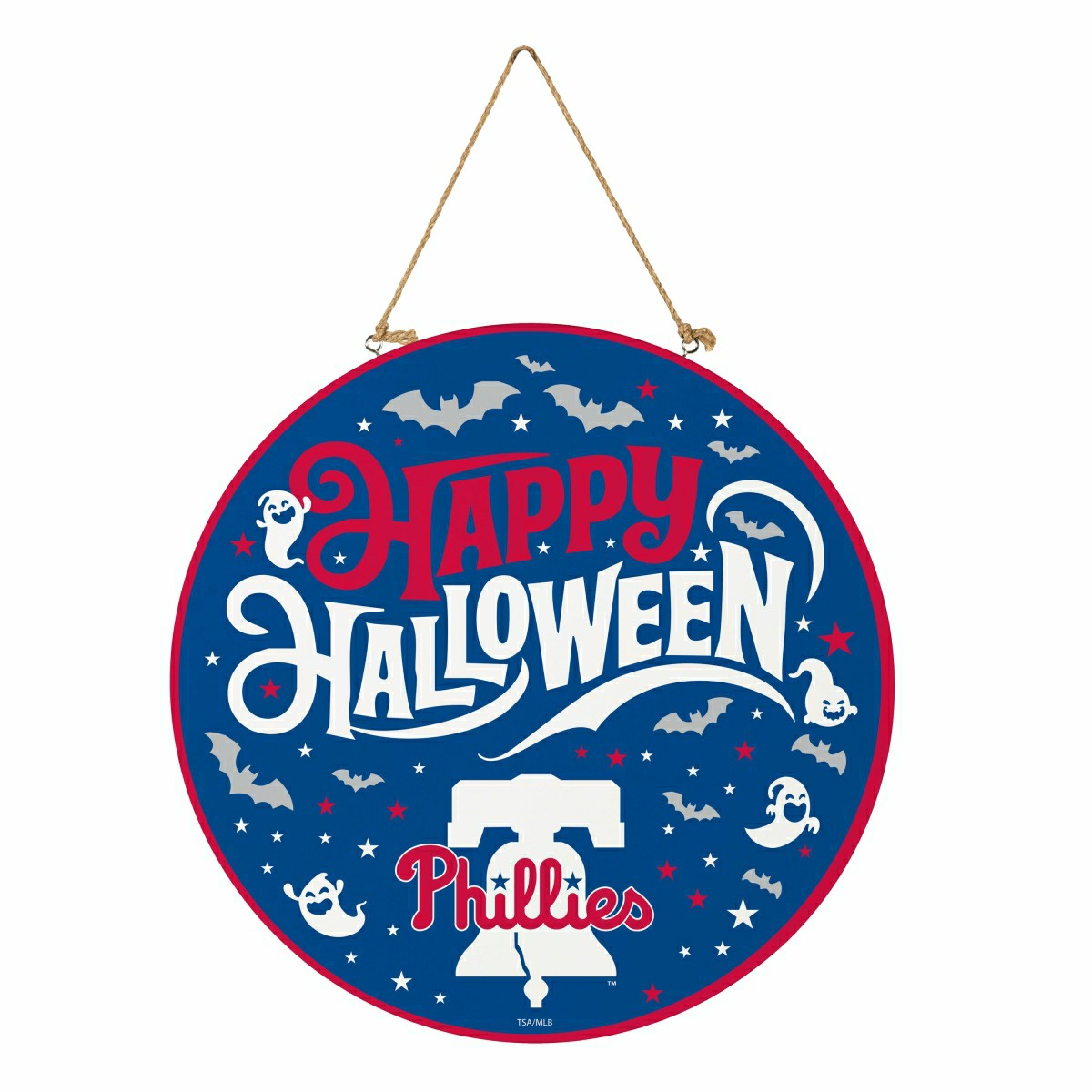 Philadelphia Phillies Halloween Round Door Décor with Hanging Rope, 18, MLB, Home