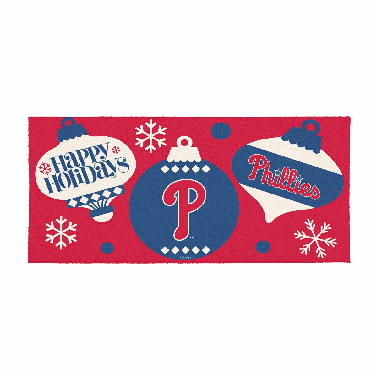 Philadelphia Phillies Holiday Flocked Coir Sassafras Switch Mat, 22"x1, MLB