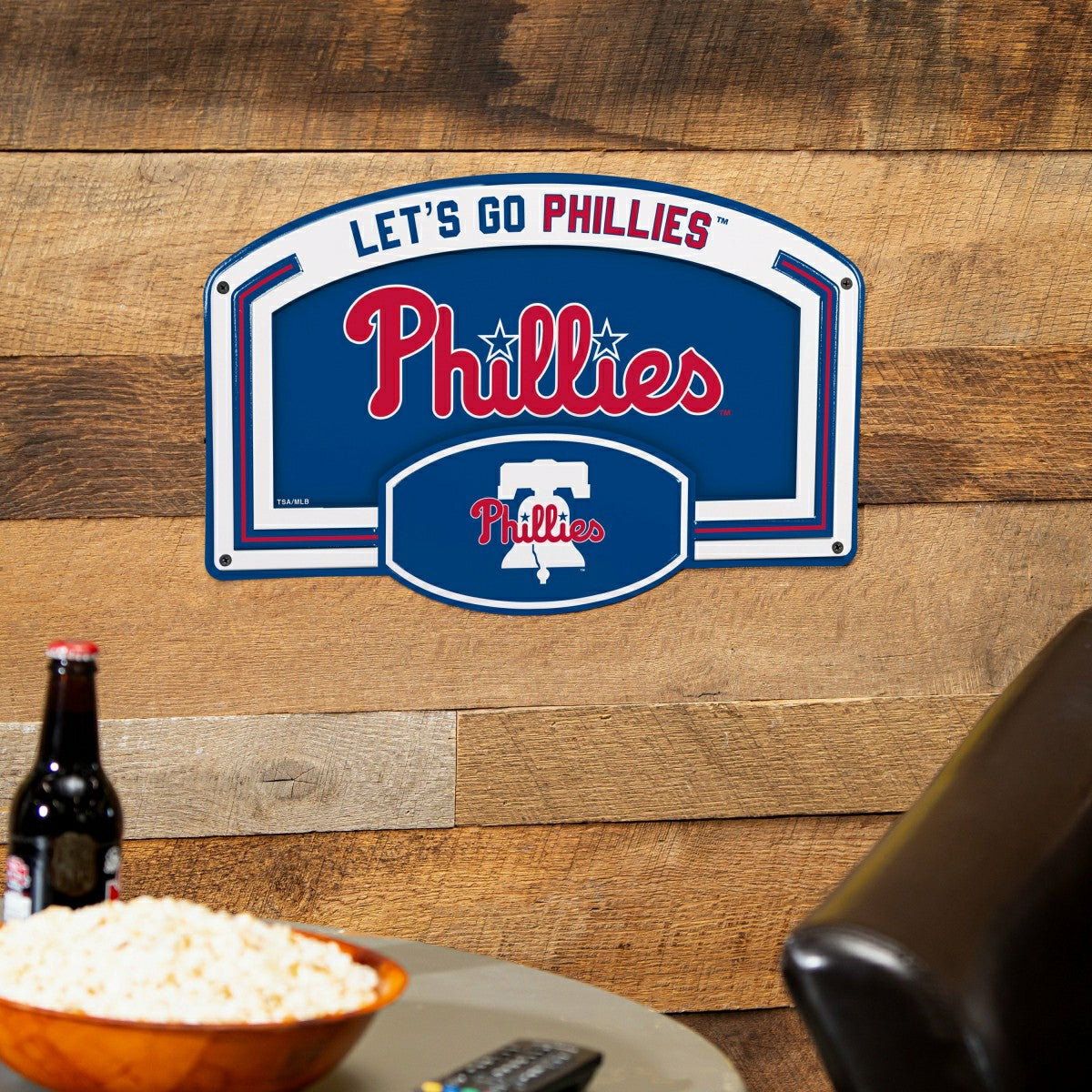 Philadelphia Phillies USA Embossed Steel Wall Sign, 11" x 17", MLB, Home