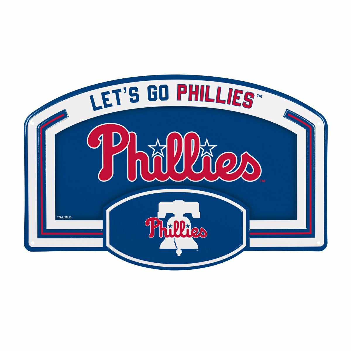 Philadelphia Phillies USA Embossed Steel Wall Sign, 11" x 17", MLB, Home