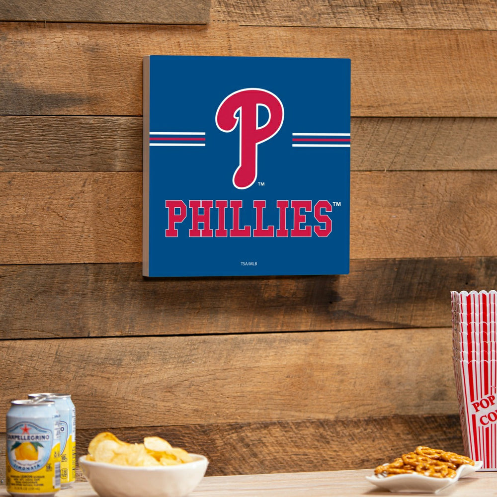 Philadelphia Phillies Wood Wall Sign, 12x12, MLB, Home