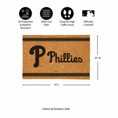Philadelphia Phillies Large One Color Coir Mat, 36"x24", MLB