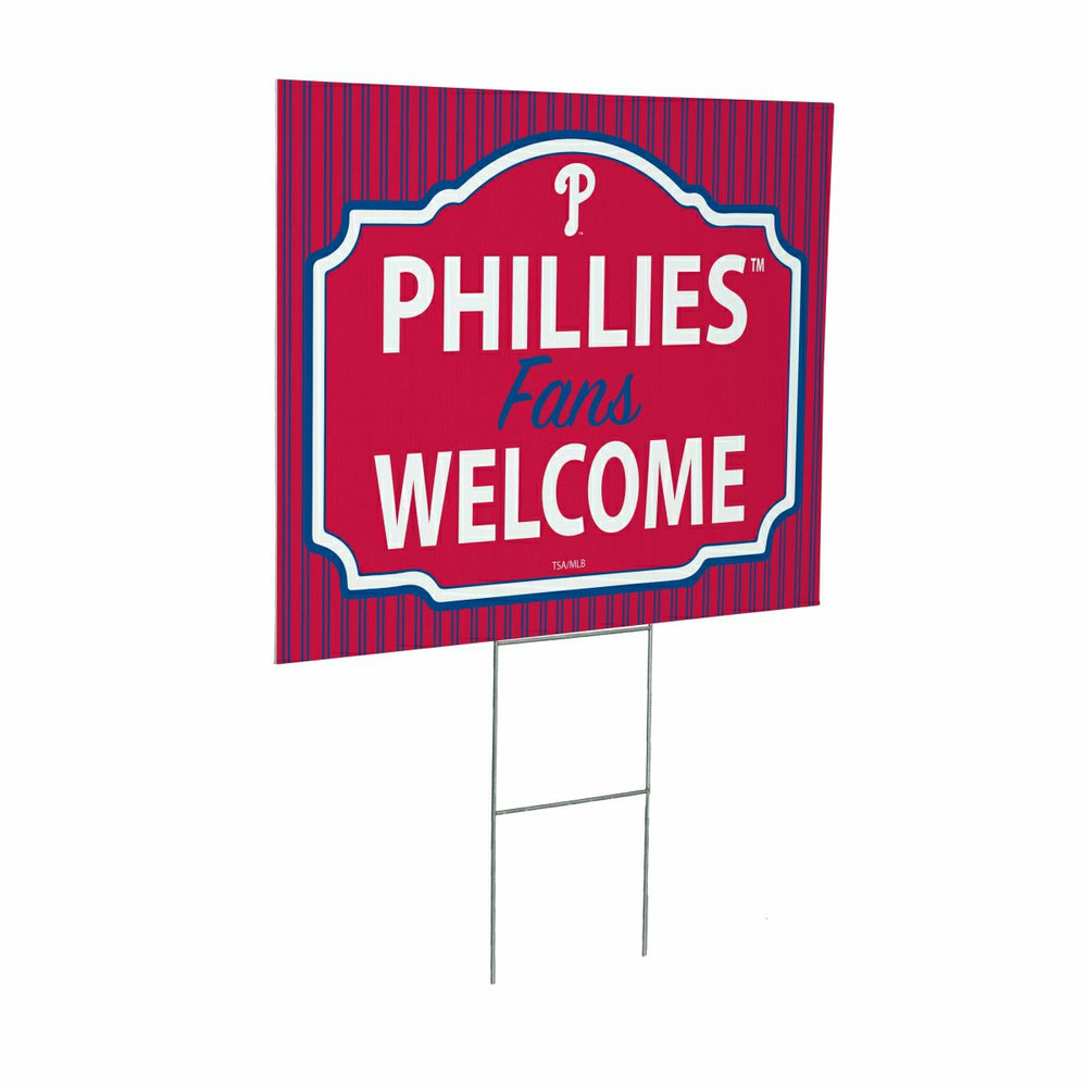 Philadelphia Phillies Coroplast Yard Sign, "Fans Welcome", MLB, Home
